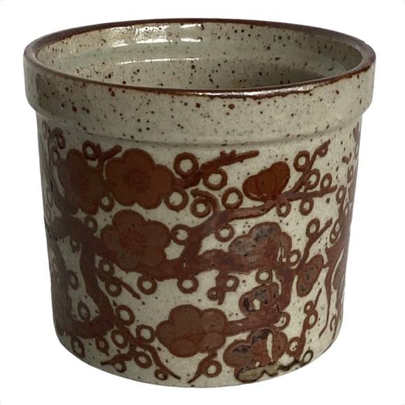 Takahashi Small Tan And Rusty Brown Planter Vase With Drainage Hole Vintage EUC - Picture 9 of 16